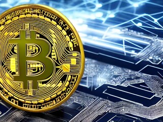 Bitcoin in stone - This photo captures the essence of crypto-currency with a striking image of Bitcoin - ai generated