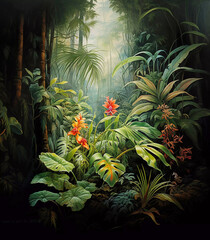 Tropical Artistry in the Form of a Beautiful Garden, Gennerative AI 