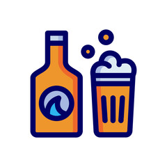 Softdrink single icon in flat color style