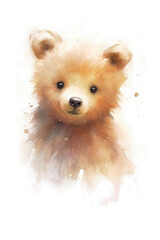 Baby bear, watercolor.