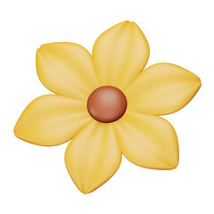 Flower 3d rendering isometric icon.