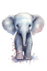 Baby elephant, watercolor.