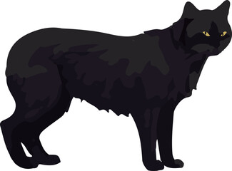 Clip art of realistic black cat_illpainting