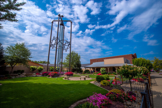 Casey, IL—Jul 27, 2023; Casey Illinois known as the Big Things Small Town attraction destination displays a giant wind chime that holds the Guinness world record as the largest as of June 22, 2012.