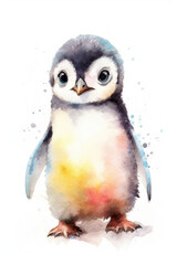 Baby pinguin, watercolor.