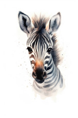 Baby zebra, watercolor