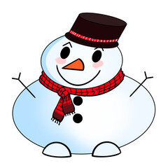 Merry Christmas cute smiley snowman drawing