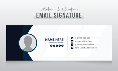 Email signature template or email footer and personal social media cover design
