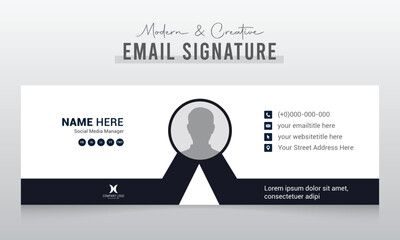 Email signature template or email footer and personal social media cover design