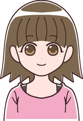 微笑むボブヘアの女性のアイコン