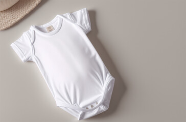 Baby's First Fashion Statement: A white onesie with a circle neckline, 