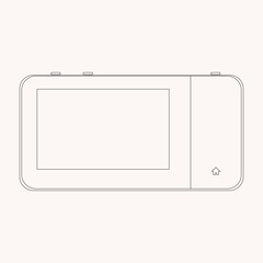 Flat Style Mp4 Player Icon in Line Art. Pro Vector illustration