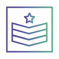 Army Military Star Gradient Line Icon