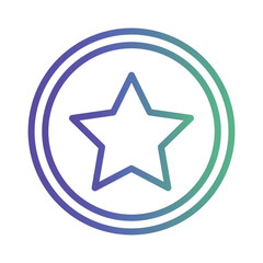 Badge Star Favorite Gradient Line Icon
