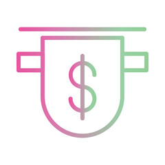 Badges Bank Dollar Gradient Line Icon