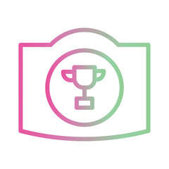 Win Gift Prize Gradient Line Icon