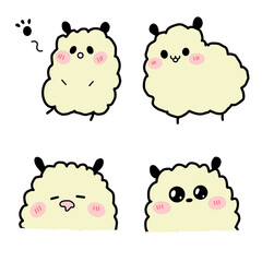 set of funny cartoon animals