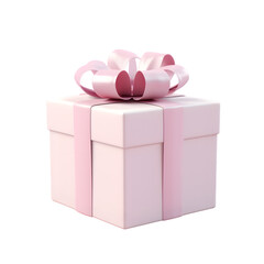 Obraz premium Birthday gift box with bow isolated on transparent background
