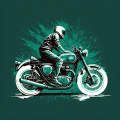 Vintage motorcycle illustration. retro bike. AI generated