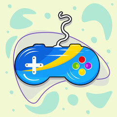 Game controller vector art design. The joystick of retro and modern game consoles.