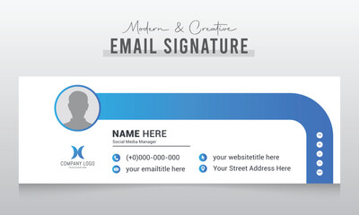 Email signature template or email footer and personal social media cover design