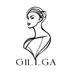 logo for gilga for fashion, vector illustration line art