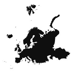 Abstract Silhouette Europe Simple Map