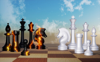   3d rendering of chess game pieces
- 637019059