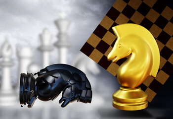   3d rendering of chess game pieces
