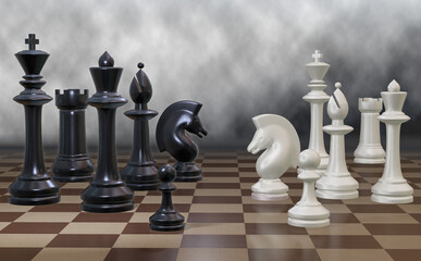   3d rendering of chess game pieces
- 637019071