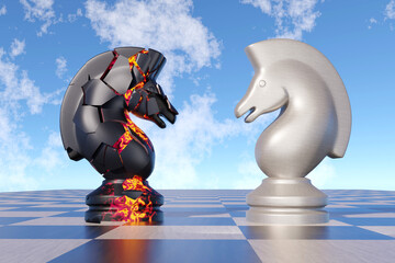   3d rendering of chess game pieces
