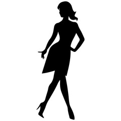 Women, group of businesswomen silhouettes. Isolated vector people