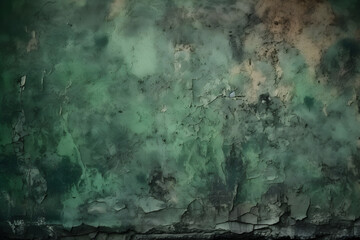dark green grunge texture plaster on the wall
