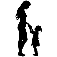 Fototapeta na wymiar Mother and Child Silhouette. Vector Illustration