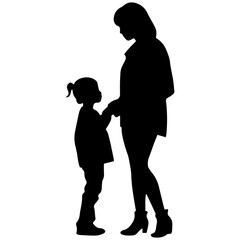 Mother and Child Silhouette. Vector Illustration