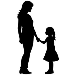 Mother and Child Silhouette. Vector Illustration