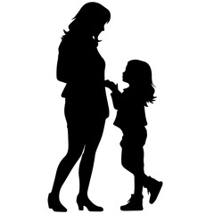 Mother and Child Silhouette. Vector Illustration