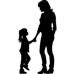 Mother and Child Silhouette. Vector Illustration
