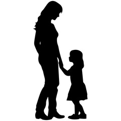 Mother and Child Silhouette. Vector Illustration
