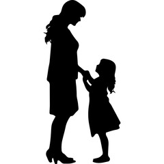 Obraz na płótnie Canvas Mother and Child Silhouette. Vector Illustration