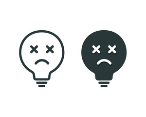 Lightbulb error icon. Illustration vector