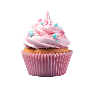 3d illustration of cupcake isolated on transparent background