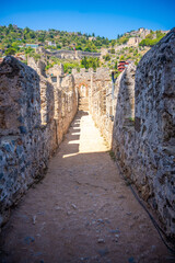 Fortress wall of the Alanya castle in the Old Town in Alanya, Turkey