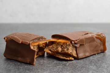 chocolate bar with sweet caramel