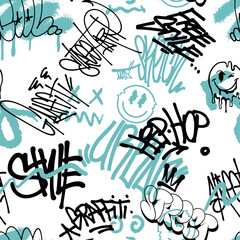 Street art graffiti seamless pattern