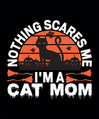 halloween cat mom  t shirt design