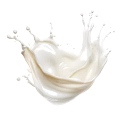 Foto op Plexiglas Milk or white cream splash isolated on transparent background  © Oksana