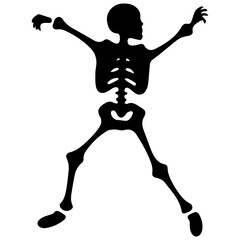 silhouette of a skeleton of the person