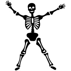silhouette of a skeleton of the person