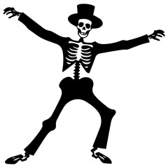 silhouette of a skeleton of the person